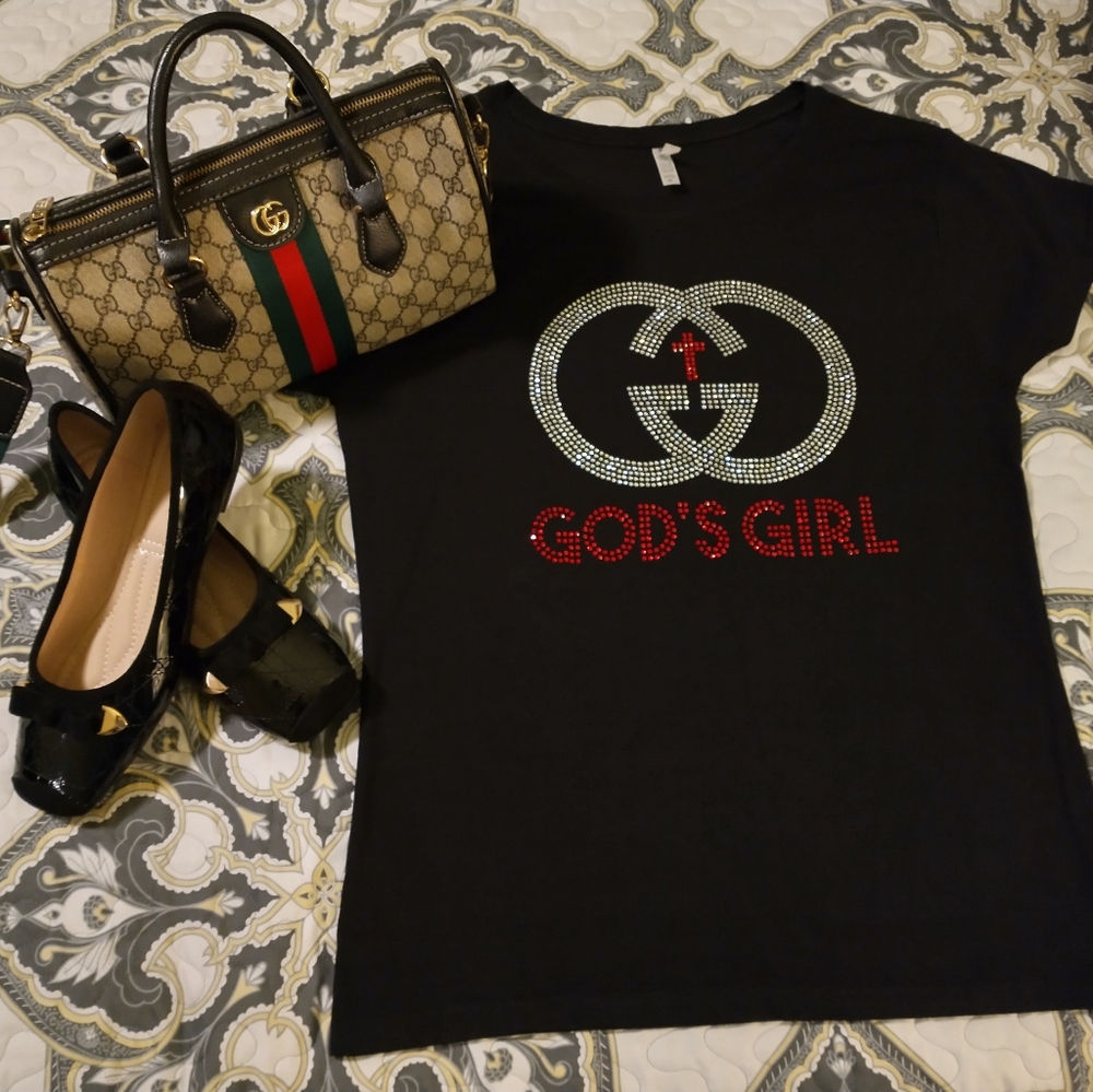 Resetued Graphic Rhinestone Tee